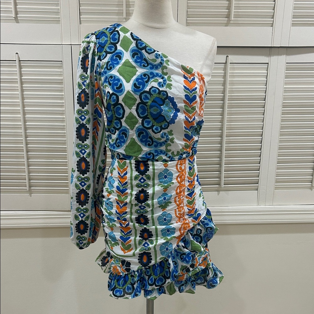 MNG One-Shoulder Multicolor Patterned Dress in perfect condition - Picture 2 of 8